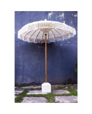 ΟΜΠΡΕΛΑ ΜΑΚΡΑΜΕ ΜΠΕΖ ΞΥΛO TEAK ΣΚΕΛΕΤΟΣ 200X250 HM6035.01