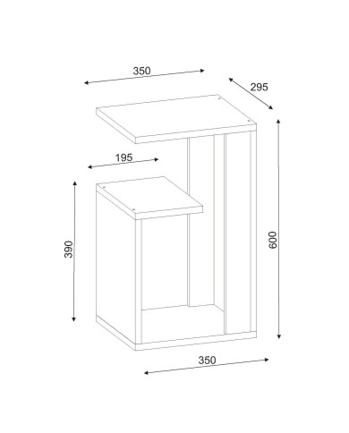 ΒΟΗΘΗΤΙΚΟ ΤΡΑΠΕΖΙ DAWN ΜΕΛΑΜΙΝΗΣ ΛΕΥΚΟ 35X29,5X60Yεκ.HM8880.11