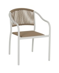 ΠΟΛΥΘΡΟΝΑ ΑΛΟΥΜΙΝΙΟΥ ΛΕΥΚΟ ΜΕ PE RATTAN WICKER HM5856.01 57x63x80Yεκ.