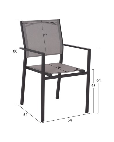 ΠΟΛΥΘΡΟΝΑ ΜΕΤΑΛΛΙΚΗ NEDAN ΓΚΡΙ ΜΕ TEXTLINE ΓΚΡΙ HM5876.02 54X54X86Υεκ.