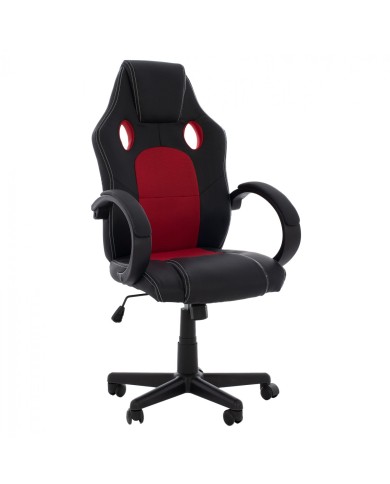 ΚΑΡΕΚΛΑ ΓΡΑΦΕΙΟΥ GAMING BUCKET HM1041.01 ΜΑΥΡΟPU+ΚΟΚΚΙΝΟ MESH 60x62x117 εκ.