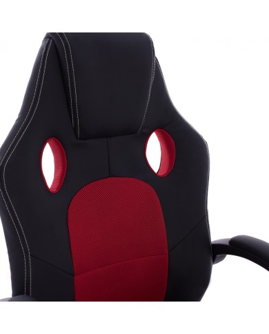 ΚΑΡΕΚΛΑ ΓΡΑΦΕΙΟΥ GAMING BUCKET HM1041.01 ΜΑΥΡΟPU+ΚΟΚΚΙΝΟ MESH 60x62x117 εκ.