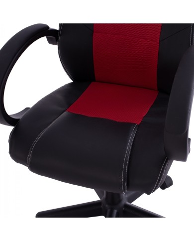 ΚΑΡΕΚΛΑ ΓΡΑΦΕΙΟΥ GAMING BUCKET HM1041.01 ΜΑΥΡΟPU+ΚΟΚΚΙΝΟ MESH 60x62x117 εκ.