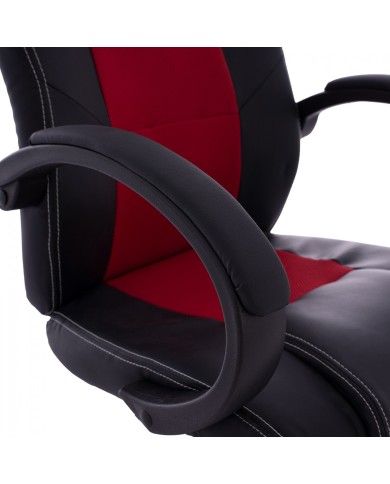 ΚΑΡΕΚΛΑ ΓΡΑΦΕΙΟΥ GAMING BUCKET HM1041.01 ΜΑΥΡΟPU+ΚΟΚΚΙΝΟ MESH 60x62x117 εκ.