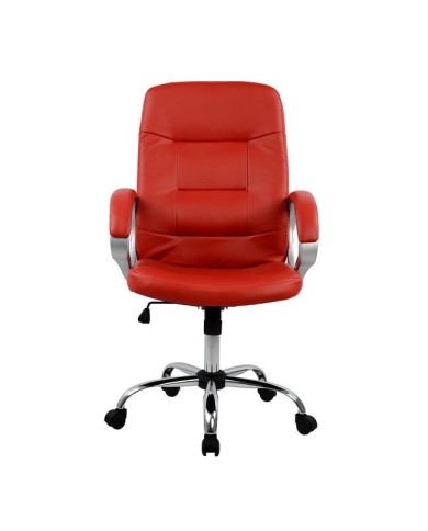 ΚΑΡΕΚΛΑ ΓΡΑΦΕΙΟΥ HM1024.07 KOKKINH IVERN ΜΕ ΠΟΔΙ ΧΡΩΜΙΟΥ 64x55x112-120Υ εκ.