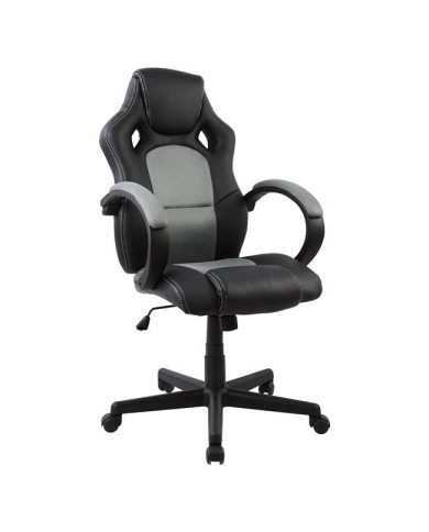 ΚΑΡΕΚΛΑ ΓΡΑΦΕΙΟΥ GAMING BUCKET HM1041.02 BUCKET ΜΑΥΡΟ PU+ΓΚΡΙ MESH  60x62x121-111 εκ.