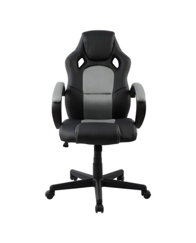 ΚΑΡΕΚΛΑ ΓΡΑΦΕΙΟΥ GAMING BUCKET HM1041.02 BUCKET ΜΑΥΡΟ PU+ΓΚΡΙ MESH  60x62x121-111 εκ.