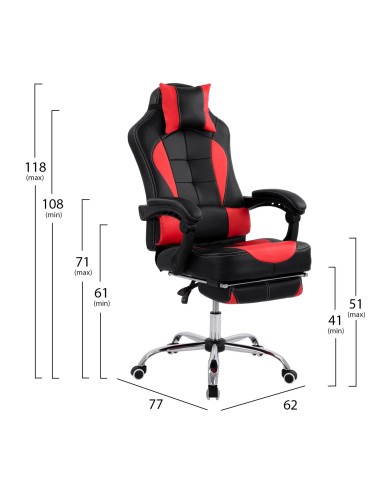 ΠΟΛΥΘΡΟΝΑ GAMING HM1055.01 SYNCHRO ΜΑΥΡΟ & ΚΟΚΚΙΝΟ PU 62x77x118 εκ.