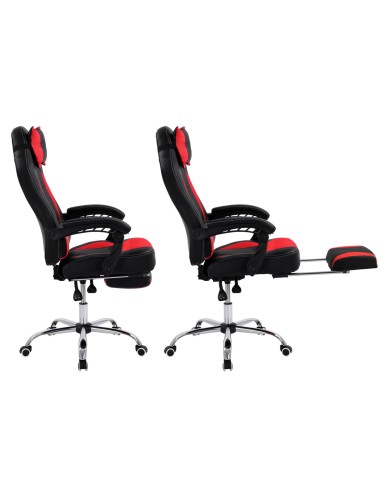 ΠΟΛΥΘΡΟΝΑ GAMING HM1055.01 SYNCHRO ΜΑΥΡΟ & ΚΟΚΚΙΝΟ PU 62x77x118 εκ.