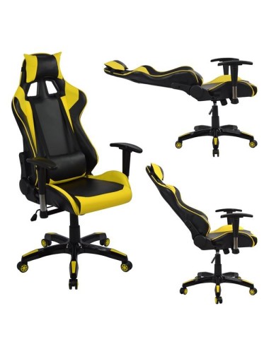 ΠΟΛΥΘΡΟΝΑ GAMING ZAYN HM1056.11 ΜΑΥΡΟ-ΚΙΤΡΙΝΟ PU 67x70x134 εκ.