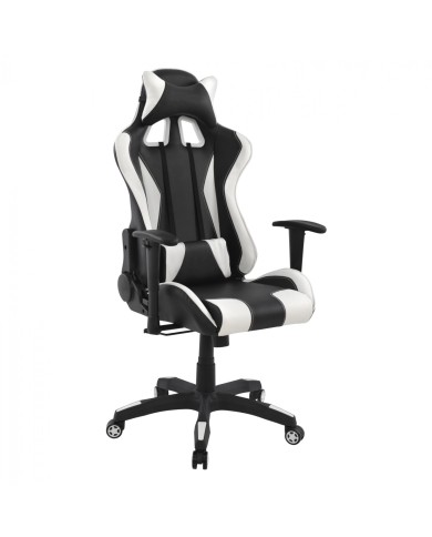 ΚΑΡΕΚΛΑ ΓΡΑΦΕΙΟΥ GAMING HM1062.04 SPEED ΜΑΥΡΟ ΛΕΥΚΟ PU 68,5x71,5x133,5 cm