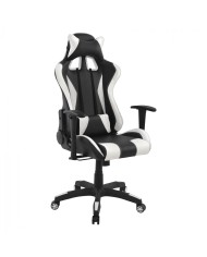 ΚΑΡΕΚΛΑ ΓΡΑΦΕΙΟΥ GAMING HM1062.04 SPEED ΜΑΥΡΟ ΛΕΥΚΟ PU 68,5x71,5x133,5 cm