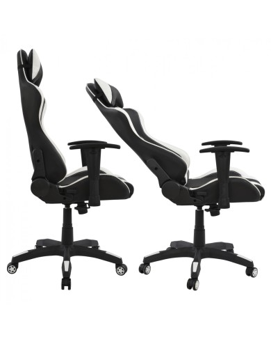ΚΑΡΕΚΛΑ ΓΡΑΦΕΙΟΥ GAMING HM1062.04 SPEED ΜΑΥΡΟ ΛΕΥΚΟ PU 68,5x71,5x133,5 cm