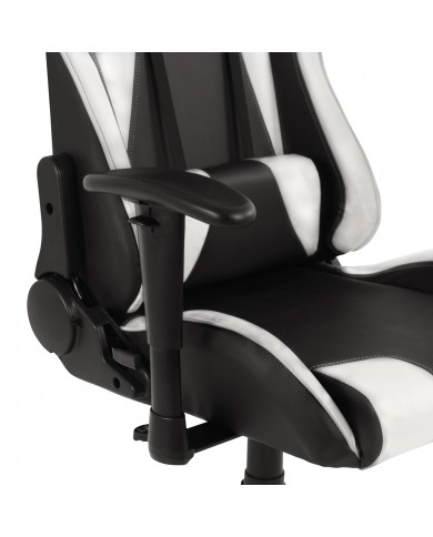 ΚΑΡΕΚΛΑ ΓΡΑΦΕΙΟΥ GAMING HM1062.04 SPEED ΜΑΥΡΟ ΛΕΥΚΟ PU 68,5x71,5x133,5 cm