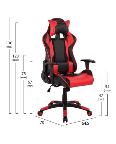 ΠΟΛΥΘΡΟΝΑ GAMING DARIUS HM1072.01 ΜΑΥΡΗ 64,5x70x(123-130) εκ.