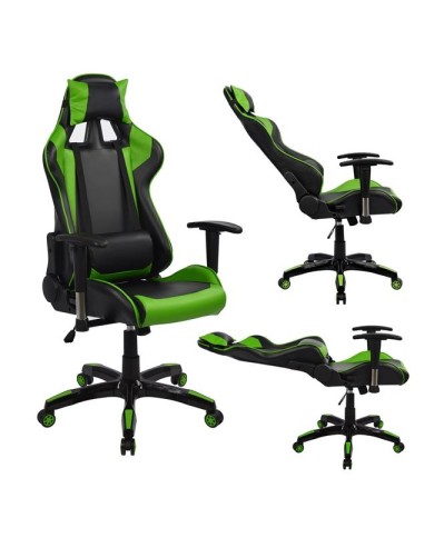 ΠΟΛΥΘΡΟΝΑ GAMING RACING HM1056.03 ΜΑΥΡΟ - ΠΡΑΣΙΝΟ PU 67x70x134 εκ.