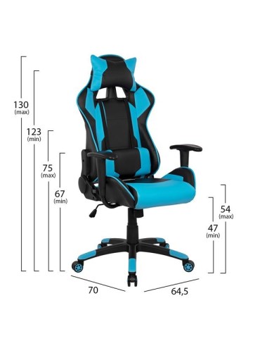 ΠΟΛΥΘΡΟΝΑ GAMING DARIUS HM1072.08 ΜΑΥΡΗ-ΣΙΕΛ 66,5x70x(122-129) cm