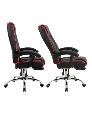 ΚΑΡΕΚΛΑ ΓΡΑΦΕΙΟΥ GAMING AMATA ΜΕ ΥΠΟΠΟΔΙΟ HM1089.01 ΜΑΥΡΗ ΚΟΚΚΙΝΗ 64x68x128 cm