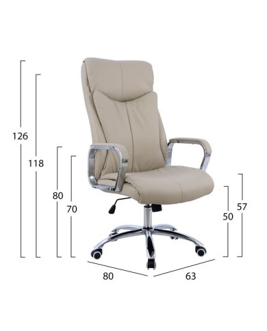 ΚΑΡΕΚΛΑ ΓΡΑΦΕΙΟΥ SHASHI HM1093.07 ΕΚΡΟΥ 63x80x(118-126) cm