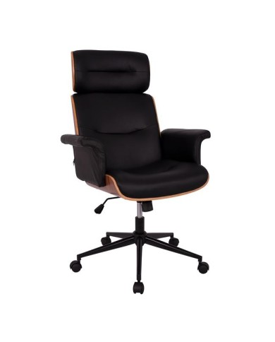ΚΑΡΕΚΛΑ ΓΡΑΦΕΙΟΥ ΔΙΕΥΘΥΝΤΙΚΗ SUPERIOR PRO HM1108.01 ΚΑΡΥΔΙ-ΜΑΥΡO PU 74x74x116Yεκ.