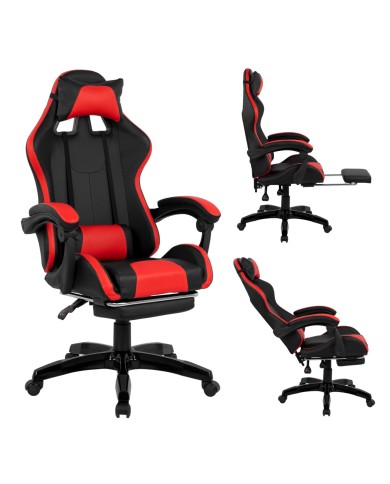 ΠΟΛΥΘΡΟΝΑ GAMING NYLA ΜΕ ΥΠΟΠΟΔΙΟ HM1132.04 ΣΕ ΧΡΩΜΑ ΜΑΥΡΟ-ΚΟΚΚΙΝΟ 68Χ66-100Χ122 ΕΚ