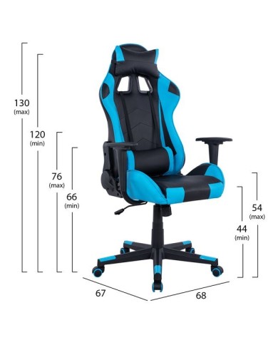 ΠΟΛΥΘΡΟΝΑ GAMING WINTER HM1137.08 ΜΑΥΡΟ-ΣΙΕΛ PU 68Χ67Χ130 ΕΚ