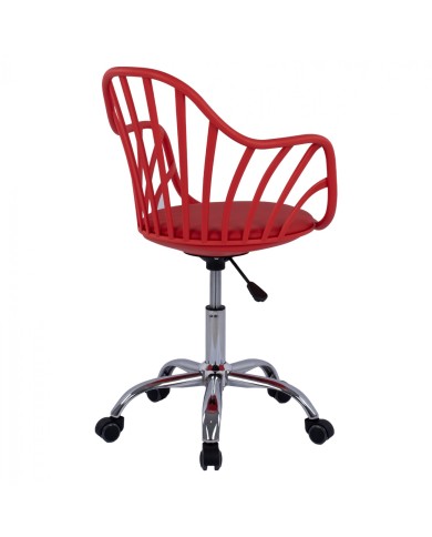 ΚΑΡΕΚΛΑ ΓΡΑΦΕΙΟΥ BECKY HM8457.04 ΣΕ ΚΟΚΚΙΝΟ ΧΡΩΜΑ 57Χ57Χ96 ΕΚ