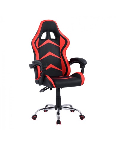 ΠΟΛΥΘΡΟΝΑ GAMING TESSA ΜΕ ΑΝΑΚΛΙΝΟΜΕΝΗ ΠΛΑΤΗ HM1155.01 ΣΕ ΧΡΩΜΑ ΜΑΥΡΟ-ΚΟΚΚΙΝΟ