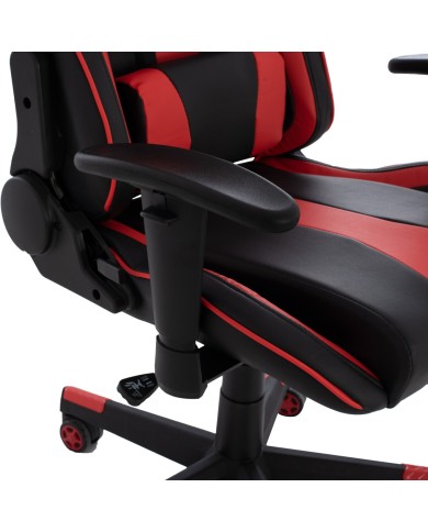 ΚΑΡΕΚΛΑ ΓΡΑΦΕΙΟΥ GAMING DOCKS HM1162.01 ΜΑΥΡΟ ΚΟΚΚΙΝΟ PU 67x70x130 εκ.