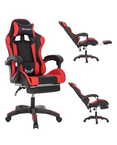 ΚΑΡΕΚΛΑ ΓΡΑΦΕΙΟΥ GAMING FERNANDO HM1182.01 ΜΑΥΡΟ ΚΟΚΚΙΝΟ PU-ΜΑΣΑΖ 58,5x67x118Yεκ.