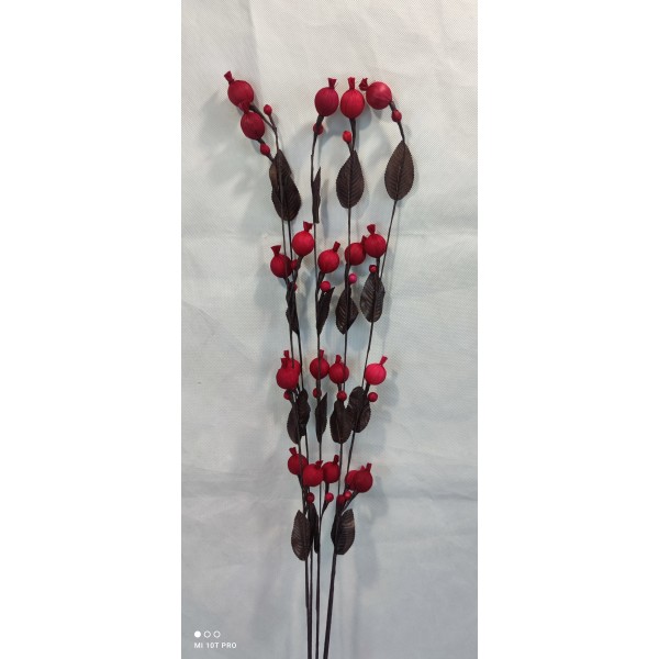 Κλαδιά τεχνητά σετ 5 τεμ για βάζο δαπέδου καραμέλα μπορντό καφέ 10x115εκ