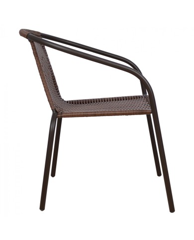 ΠΟΛΥΘΡΟΝΑ ΚΑΡΕΚΛΑ CAMEL HM5015.02 ΚΑΦΕ ΜΕΤΑΛΛΙΚΗ ΜΕ WICKER 48x48-53x72 cm