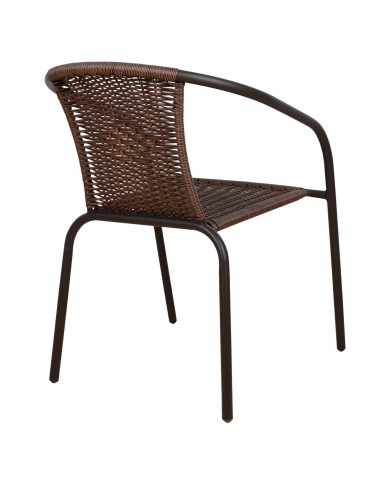 ΠΟΛΥΘΡΟΝΑ ΚΑΡΕΚΛΑ CAMEL HM5015.02 ΚΑΦΕ ΜΕΤΑΛΛΙΚΗ ΜΕ WICKER 48x48-53x72 cm