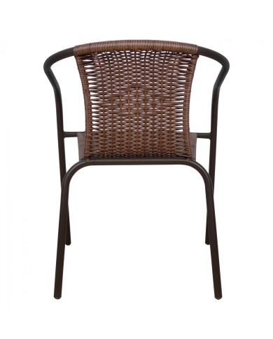 ΠΟΛΥΘΡΟΝΑ ΚΑΡΕΚΛΑ CAMEL HM5015.02 ΚΑΦΕ ΜΕΤΑΛΛΙΚΗ ΜΕ WICKER 48x48-53x72 cm