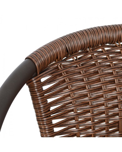 ΠΟΛΥΘΡΟΝΑ ΚΑΡΕΚΛΑ CAMEL HM5015.02 ΚΑΦΕ ΜΕΤΑΛΛΙΚΗ ΜΕ WICKER 48x48-53x72 cm