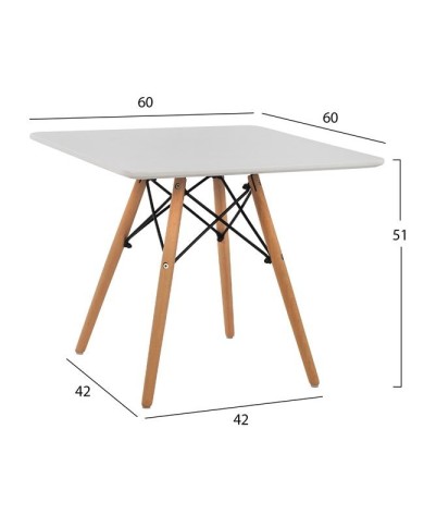 ΤΡΑΠΕΖΙ MINIMAL KID 60X60X51Yεκ. ΛΕΥΚΟ HM8452.01