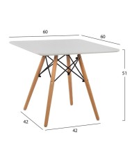 ΤΡΑΠΕΖΙ MINIMAL KID 60X60X51Yεκ. ΛΕΥΚΟ HM8452.01
