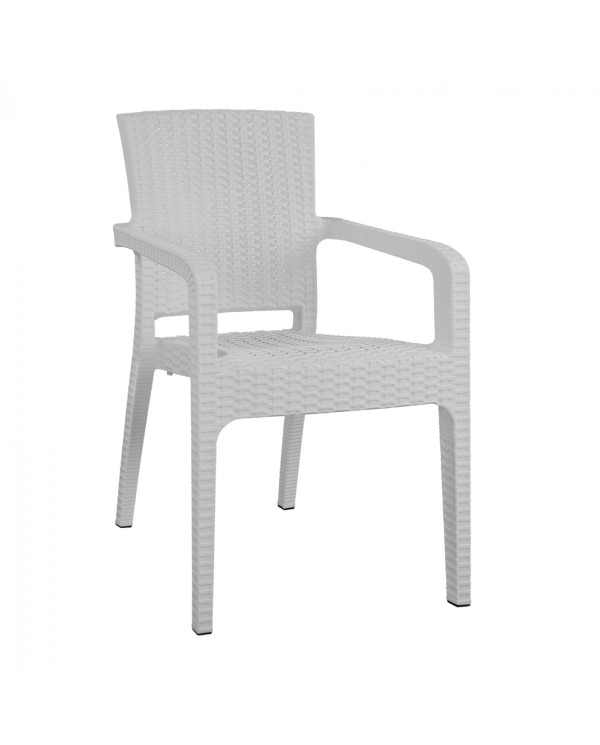ΠΟΛΥΘΡΟΝΑ ΠΟΛΥΠΡΟΠΥΛΕΝΙΟΥ RATTAN HM5590.04 ΧΡΩΜΑ ΛΕΥΚΟ 58x55x87 cm.