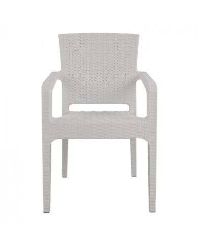 ΠΟΛΥΘΡΟΝΑ ΠΟΛΥΠΡΟΠΥΛΕΝΙΟΥ RATTAN HM5590.04 ΧΡΩΜΑ ΛΕΥΚΟ 58x55x87 cm.