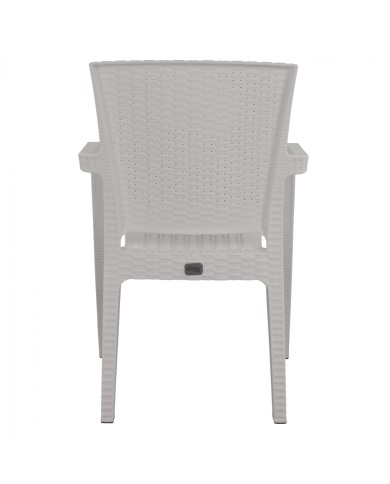 ΠΟΛΥΘΡΟΝΑ ΠΟΛΥΠΡΟΠΥΛΕΝΙΟΥ RATTAN HM5590.04 ΧΡΩΜΑ ΛΕΥΚΟ 58x55x87 cm.
