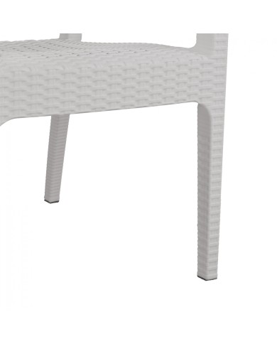 ΠΟΛΥΘΡΟΝΑ ΠΟΛΥΠΡΟΠΥΛΕΝΙΟΥ RATTAN HM5590.04 ΧΡΩΜΑ ΛΕΥΚΟ 58x55x87 cm.