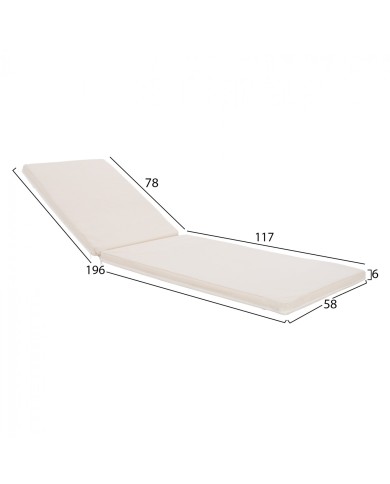 ΜΑΞΙΛΑΡΙ ΞΑΠΛΩΣΤΡΑΣ TEXTILENE 600gr/m2 2X1 SIFNOS ΜΠΕΖ HM11234.60T 196(117+1+78)x58x6εκ.