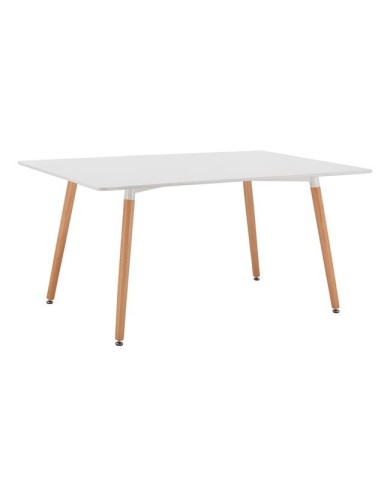 ΤΡΑΠΕΖΙ HM8697.01 MINIMAL, ΛΕΥΚΟ MDF, ΞΥΛΙΝΑ ΠΟΔΙΑ ΟΞΙΑ,160Χ90X74,5Υ εκ