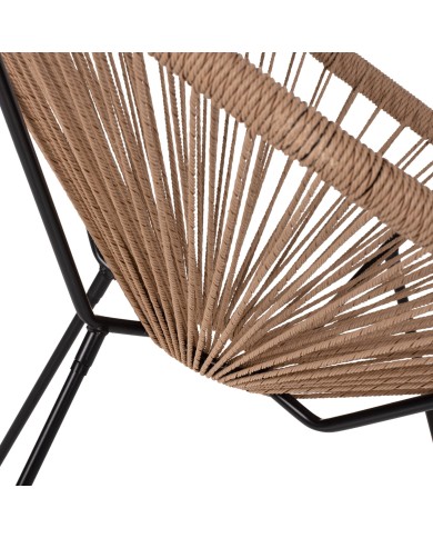 ΠΟΛΥΘΡΟΝΑ ACAPULCO Τ. ΦΩΛΙΑ ΜΕΤΑΛΛΟ ΜΑΥΡΟ ΜΕ TWISTED WICKER HM5871.01 70x73x79 εκ.