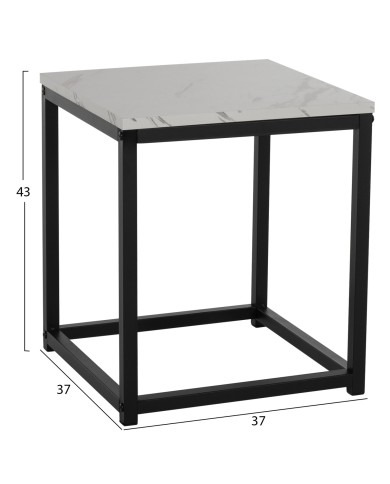 ΖΙΓΚΟΝ GRELAY 2 ΤΕΜ MDF ΟΨΗ ΜΑΡΜΑΡΟΥ & ΜΕΤΑΛΛΟ HM8762.12 45Χ45Χ50εκ. & 37Χ37Χ43 εκ.