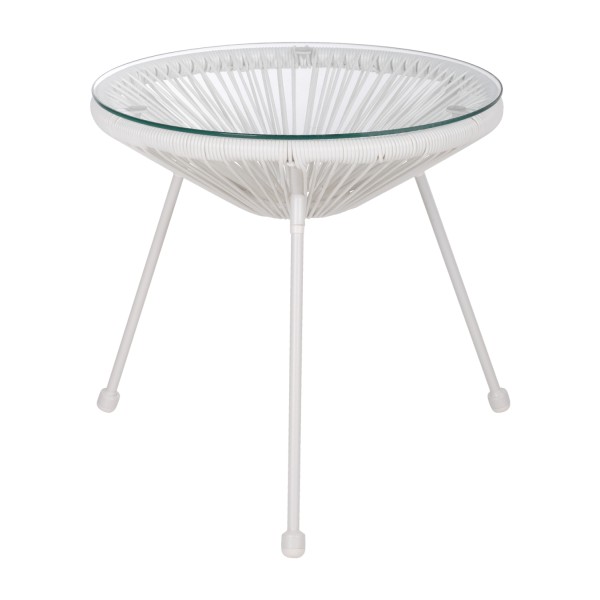 ΤΡΑΠΕΖΙ ΒΟΗΘΗΤΙΚΟ ALLEGRA ΕΠΑΓΓΕΛΜ. ΜΕΤΑΛΛΟ ΛΕΥΚΟ RATTAN ΛΕΥΚΟ HM5874.02 Φ47x45Yεκ.