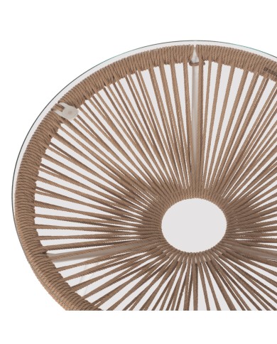 ΤΡΑΠΕΖΙ ΒΟΗΘΗΤΙΚΟ ALLEGRA ΜΕΤΑΛΛΟ ΛΕΥΚΟ ME TWISTED WICKER ΦΥΣΙΚΟ HM5873.02 Φ47Χ45Υεκ.