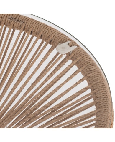 ΤΡΑΠΕΖΙ ΒΟΗΘΗΤΙΚΟ ALLEGRA ΜΕΤΑΛΛΟ ΛΕΥΚΟ ME TWISTED WICKER ΦΥΣΙΚΟ HM5873.02 Φ47Χ45Υεκ.