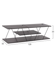 ΕΠΙΠΛΟ ΤΗΛΕΟΡΑΣΗΣ TARS HM8922.20 ΜΕΛΑΜΙΝΗ ΓΚΡΙ 120x32x33Yεκ.