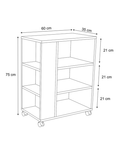 ΡΑΦΙΕΡΑ ΜΕΛΑΜΙΝΗΣ ΜΕ ΡΟΔΑΚΙΑ ΛΕΥΚΗ HM9441.01 60x35x75Υεκ.